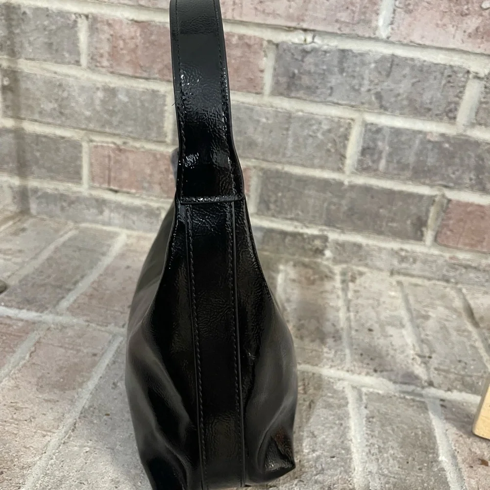 Old Navy Glossy Black Hobo Bag - Picture 5 of 7